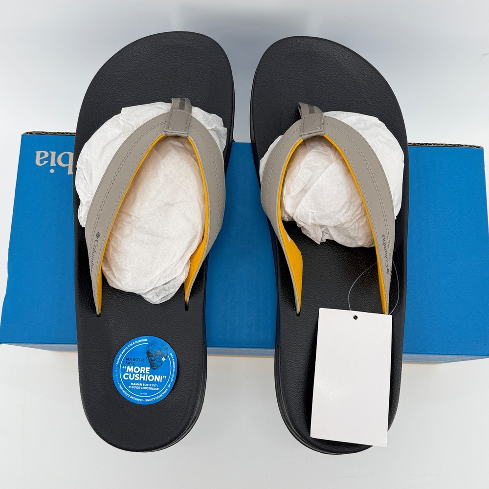 Columbia Hood River Flip Flops Mens Size 11 Sandals Kettle Shark‎ BM6923-005 NEW - Picture 11 of 14